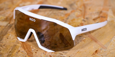 Очки солнцезащитные KOO DEMOS LUCE (прозрачные фиолетовые/зеркальные зелёные)