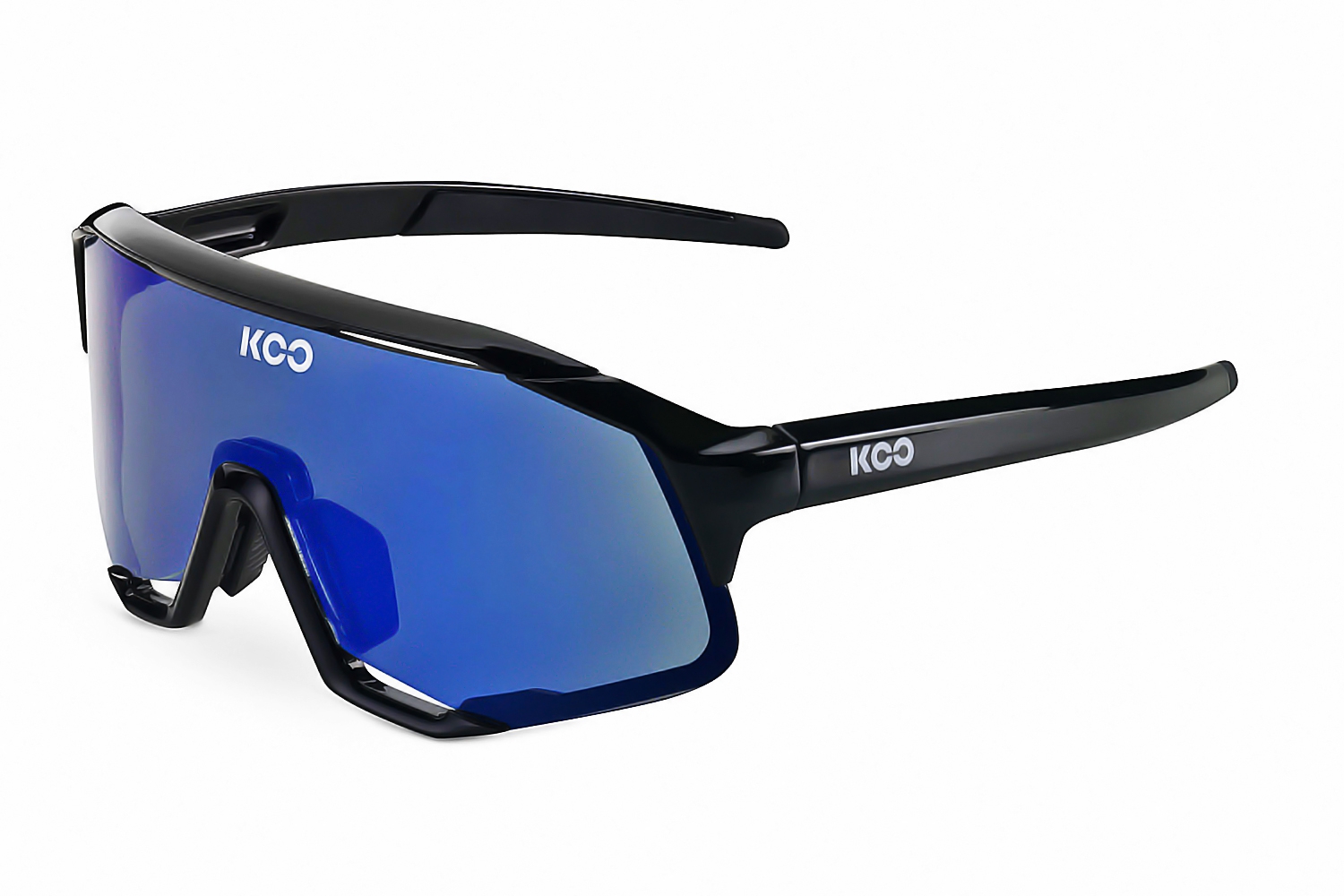 Очки солнцезащитные KOO DEMOS (чёрные/зеркальные синие)