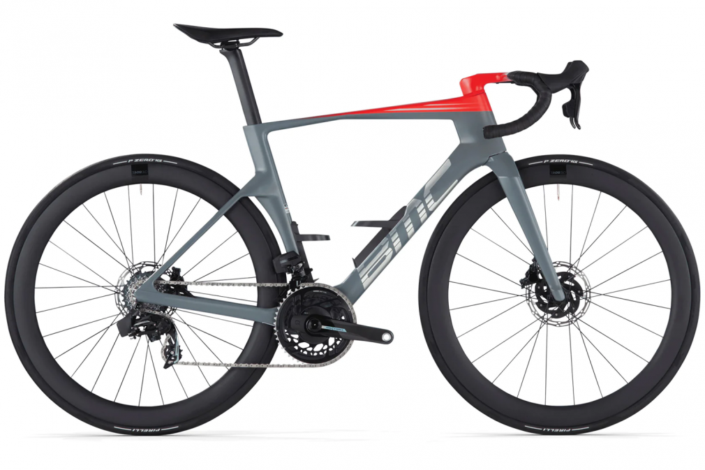 Шоссейный велосипед BMC TEAMMACHINE R01 THREE (серый/красный) SRAM Force eTap AXS 2x12 CRD-501 SL (2024)