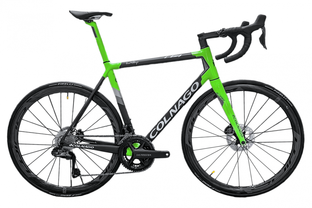 Велосипед COLNAGO C64 DISC Ultegra Di2 (чёрный/зелёный) SHIMANO ULTEGRA R8170 DI2 12s FULCRUM WIND 40 DB (2022)