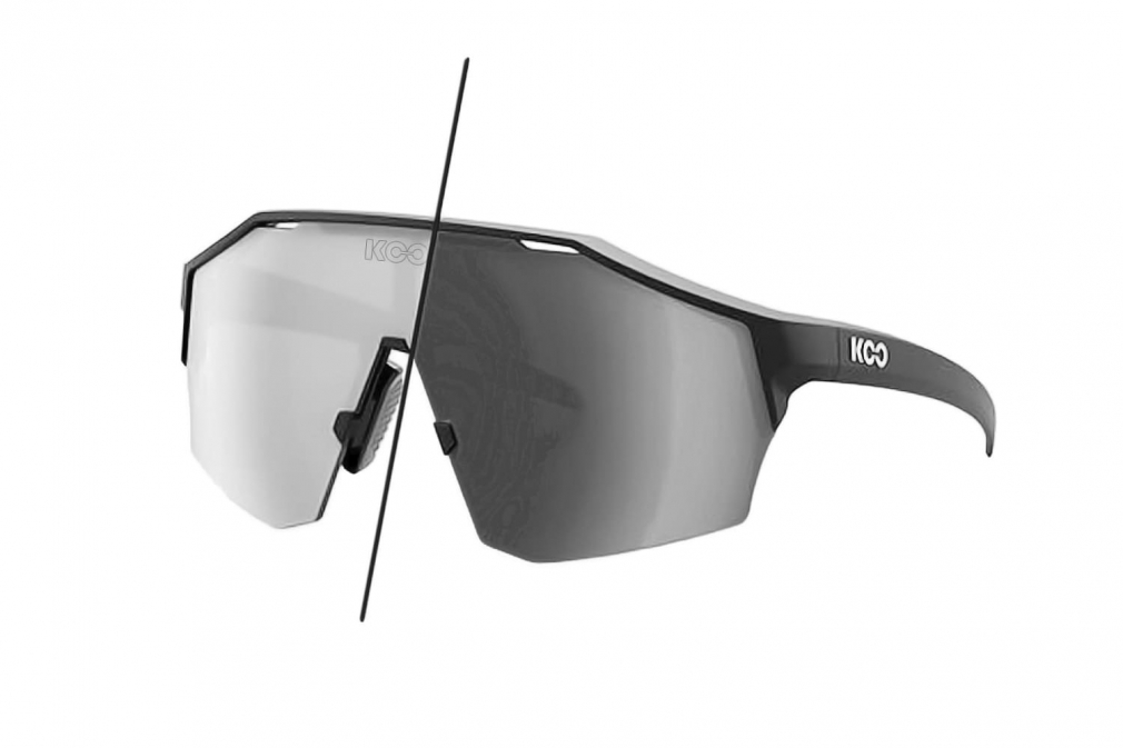 Очки солнцезащитные KOO ALIBI (чёрные матовые / серебристые, зеркальные, фотохромные)