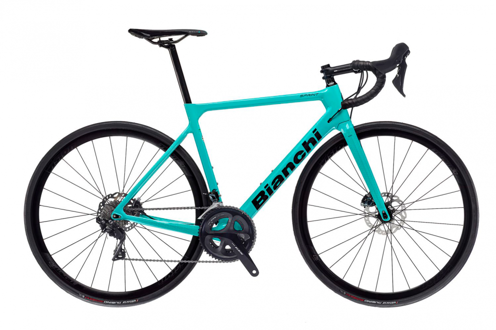 Шоссейный велосипед BIANCHI SPRINT 105 (Celeste) SHIMANO 105 R7020 VELOMANN VR30 (2023)