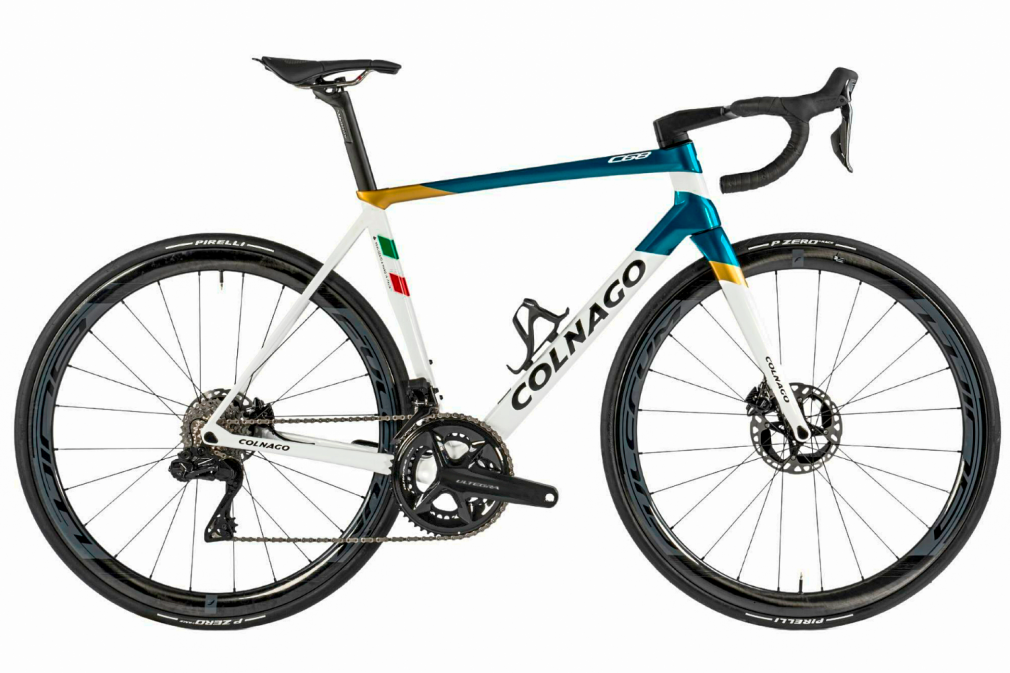 Велосипед COLNAGO C68 DISC Ultegra Di2 (белый/голубой) SHIMANO ULTEGRA R8170 DI2 12s FULCRUM WIND 40 DB (2022)