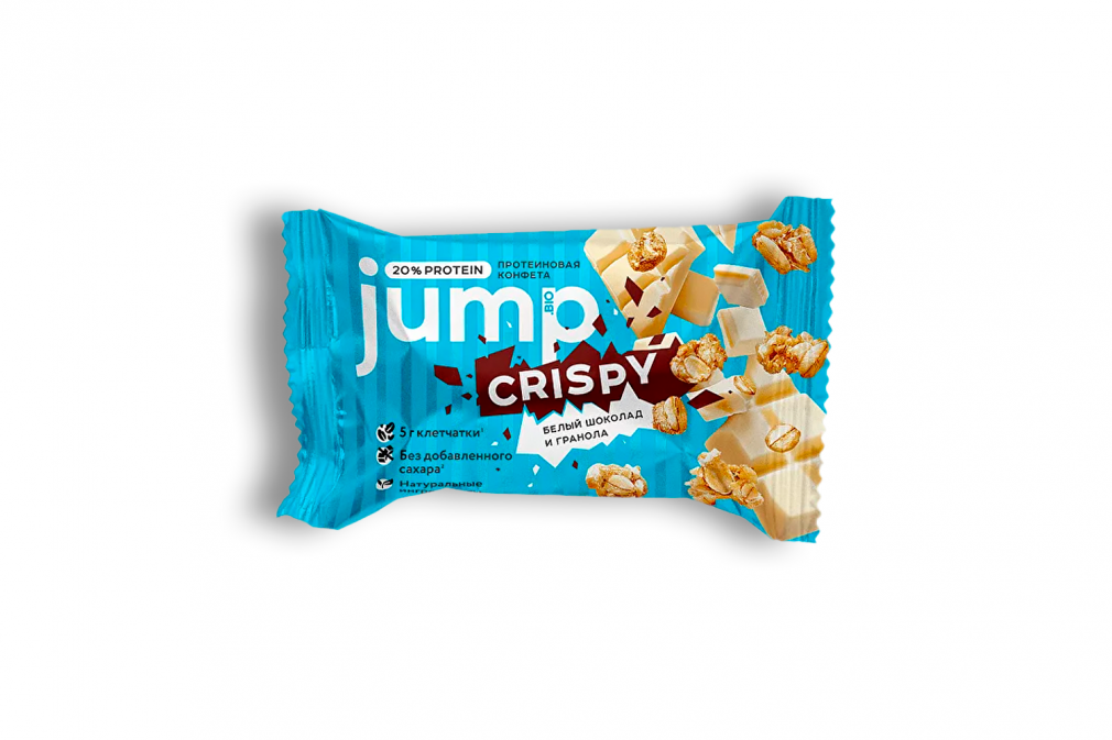 Протеиновая конфета JUMP CRISPY (белый шоколад и гранола)