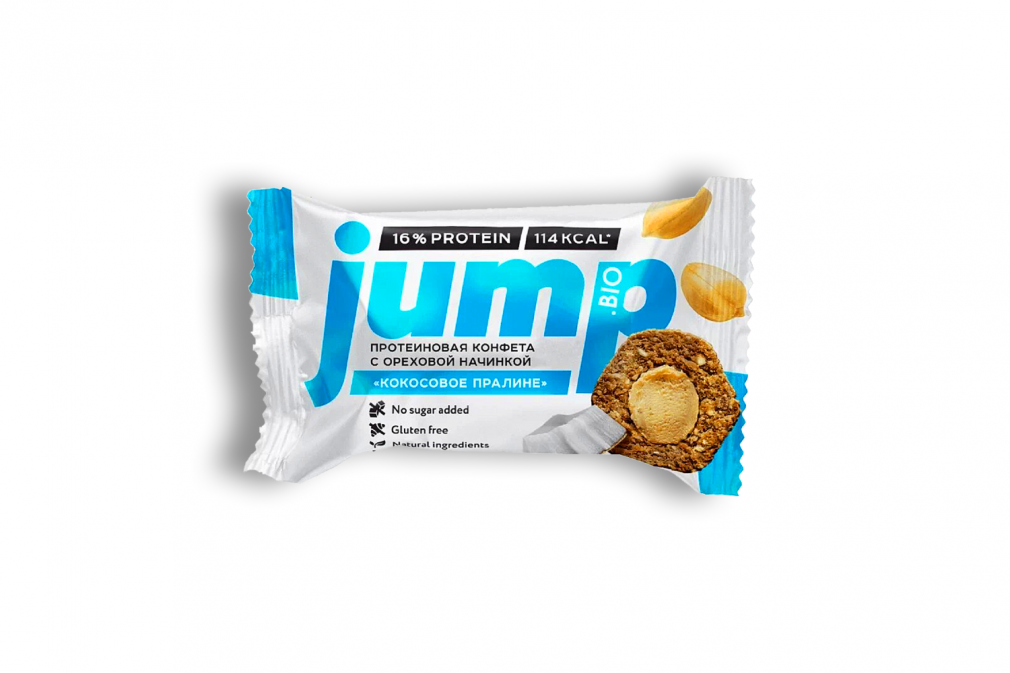 Протеиновая конфета с начинкой JUMP EXTRA (кокосовое пралине)