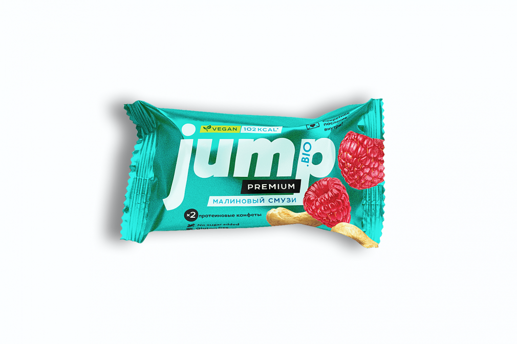 Протеиновая конфета JUMP PREMIUM VEGAN (малиновый смузи)