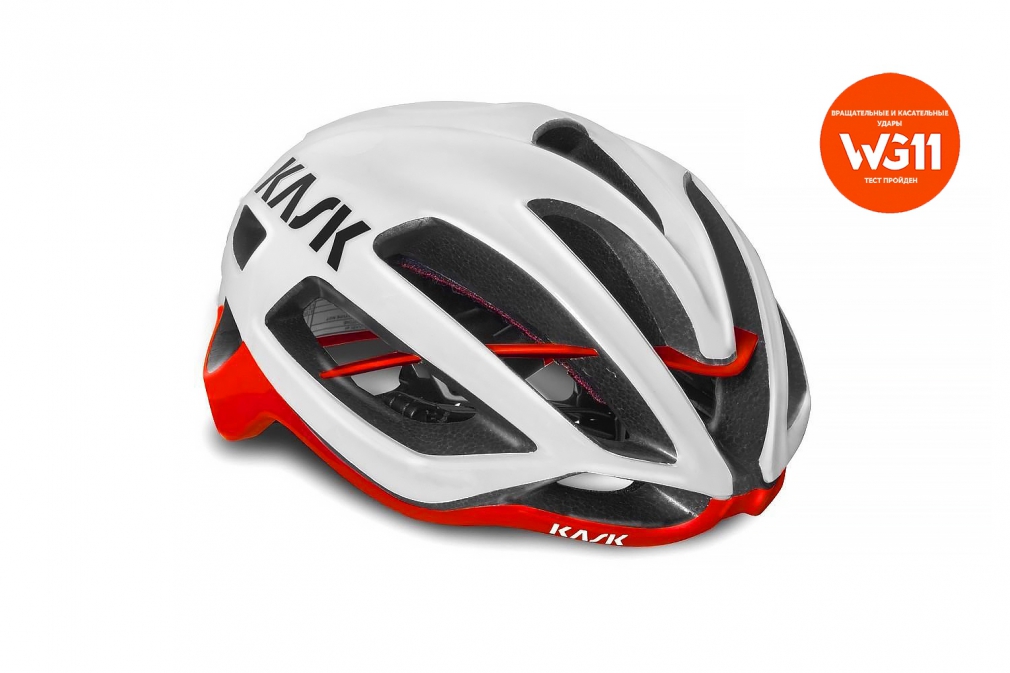 Велошлем Kask PROTONE (бело-красный)