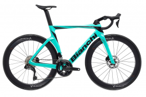 Шоссейный велосипед BIANCHI OLTRE 105 Di2 (Celeste) Shimano 105 Di2 R7170 Velomann V50R (2023)